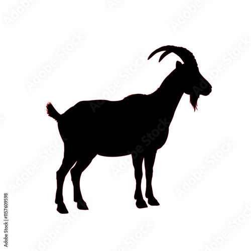 goat silhouette - vector illustration