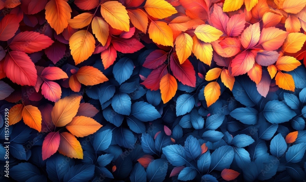 Colorful autumn leaves create a vibrant display of nature's beauty Colorful autumn leaves create a vibrant display of nature's beauty