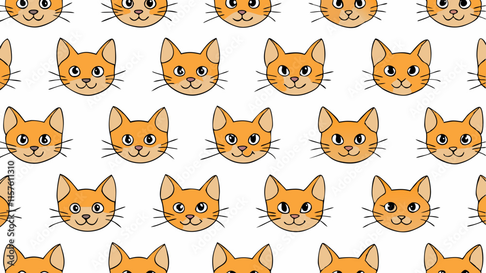 Fototapeta premium seamless pattern with animal cat cute