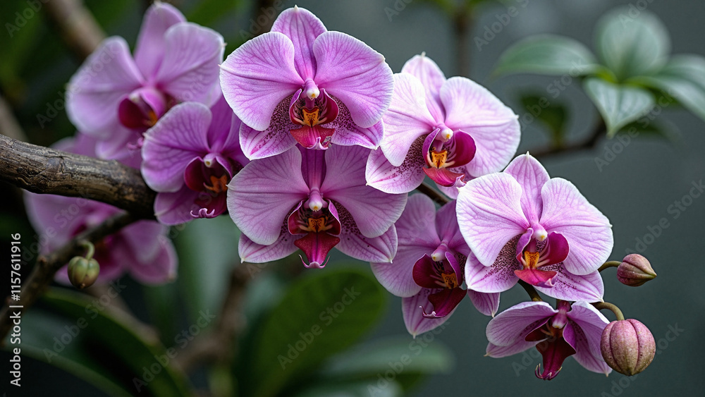 Exquisite Orchid Arrangement: Vibrant Pink, White, and Purple Blooms for Weddings, Decor, and Botanical Art Exquisite Orchid Arrangement: Vibrant Pink, White, and Purple Blooms for Weddings, Decor, and Botanical Art