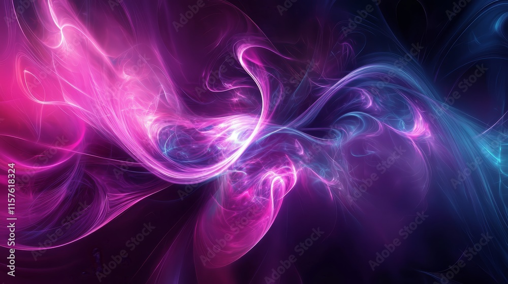 Fototapeta premium Abstract purple and blue glowing energy swirls