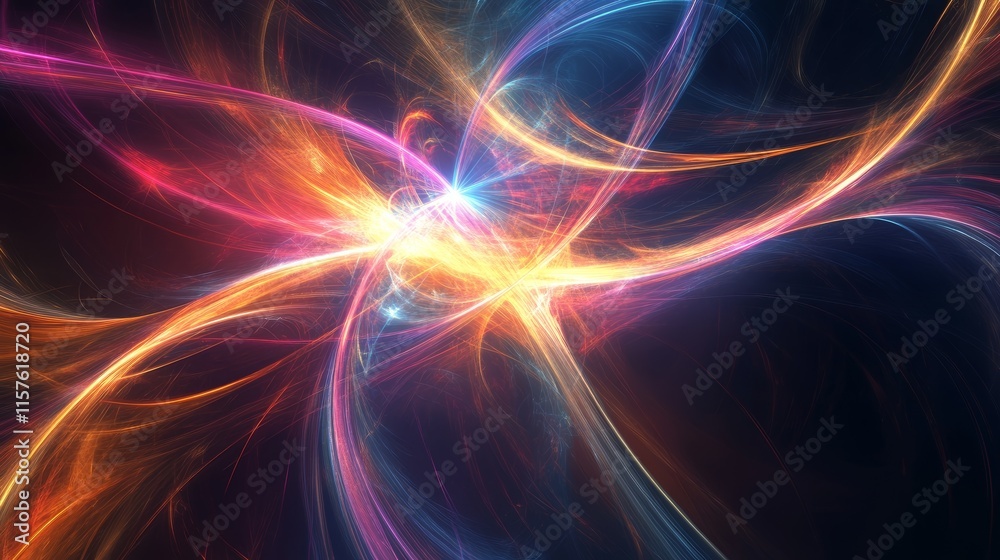 Abstract vibrant light trails and energy swirls Abstract vibrant light trails and energy swirls
