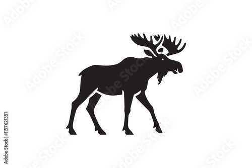 simple black an white abercrombie animal vector silhouette isolated on a white background