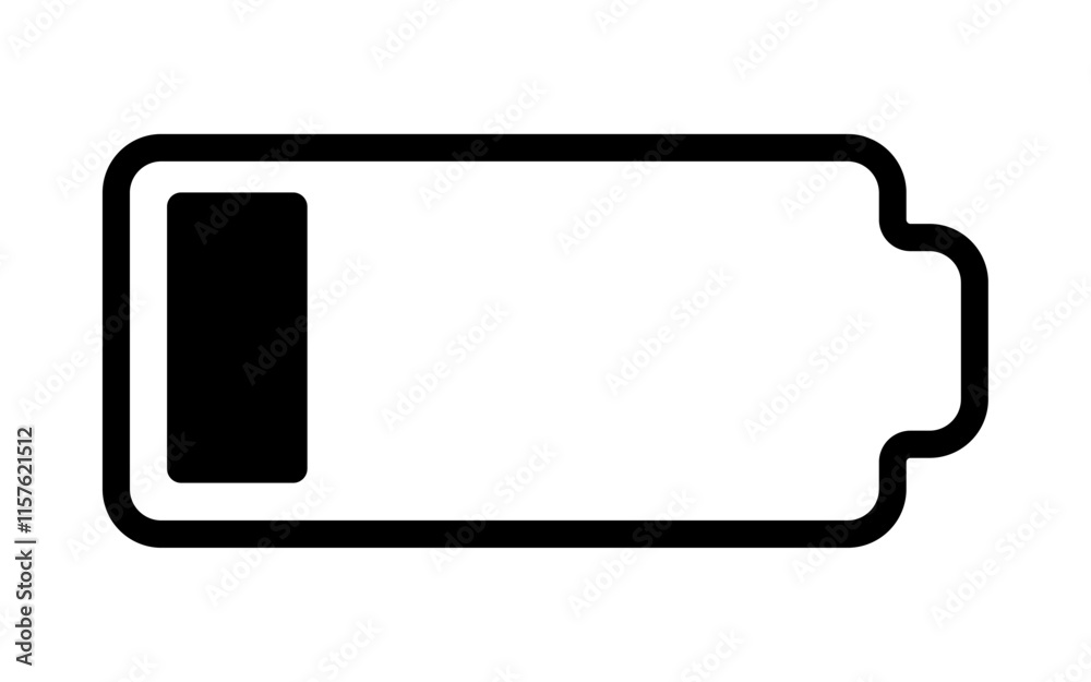 Low battery icon Horizontal vector illustration Low battery icon Horizontal vector illustration