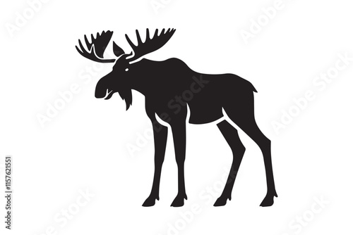simple black an white abercrombie animal vector silhouette isolated on a white background