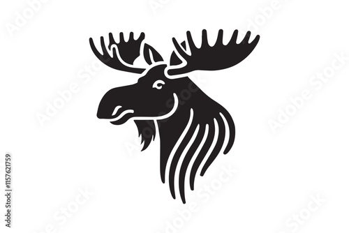 simple black an white abercrombie animal vector silhouette isolated on a white background