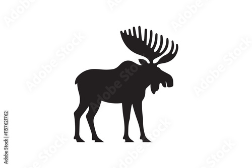 simple black an white abercrombie animal vector silhouette isolated on a white background