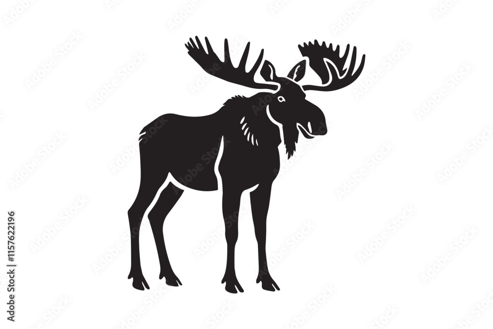 Fototapeta premium simple black an white abercrombie animal vector silhouette isolated on a white background