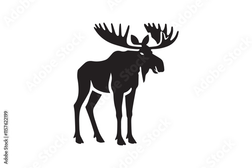 simple black an white abercrombie animal vector silhouette isolated on a white background