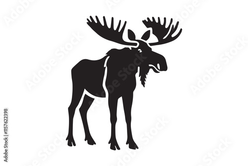 simple black an white abercrombie animal vector silhouette isolated on a white background