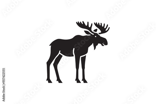 simple black an white abercrombie animal vector silhouette isolated on a white background