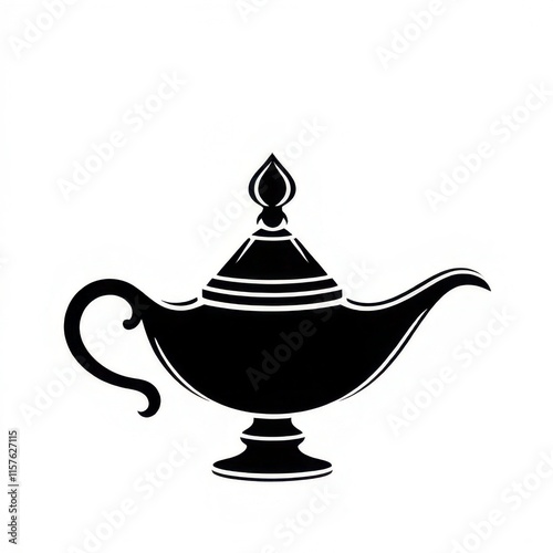 magic lamp icon on white background
