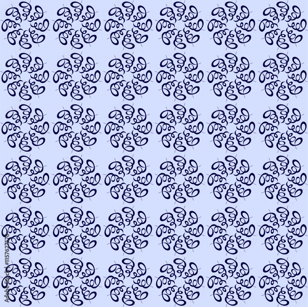 Seamless round abstract pattern on blue background