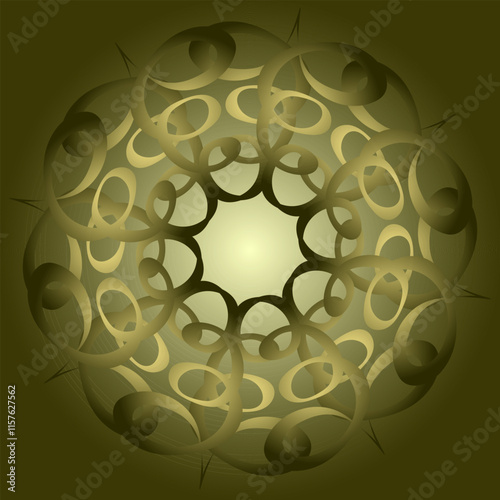 Round abstract pattern on a beige background