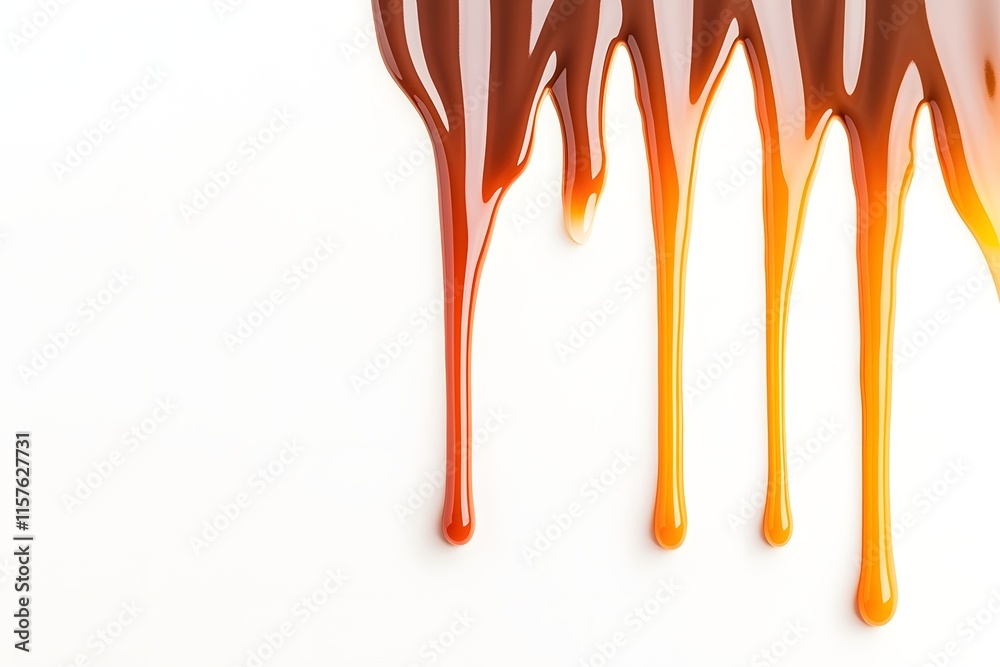 Decadent Chocolate Waterfall Creamy Dairy Drips and Cascades Against a Pristine White Background Decadent Chocolate Waterfall Creamy Dairy Drips and Cascades Against a Pristine White Background