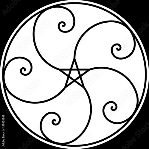 golden ration fibonacci pattern for logo icon background web graphic tattoo. vector illustration	