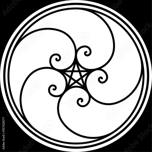 golden ration fibonacci pattern for logo icon background web graphic tattoo. vector illustration	