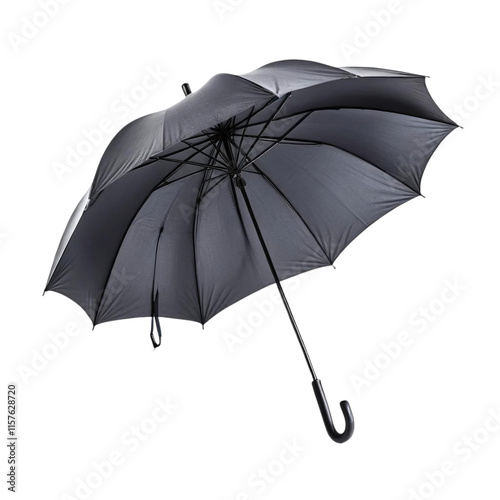 Black umbrella isolated on transparent background