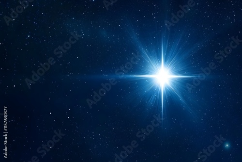 Radiant Christian Cross Shining Bright in the Starry Cosmos