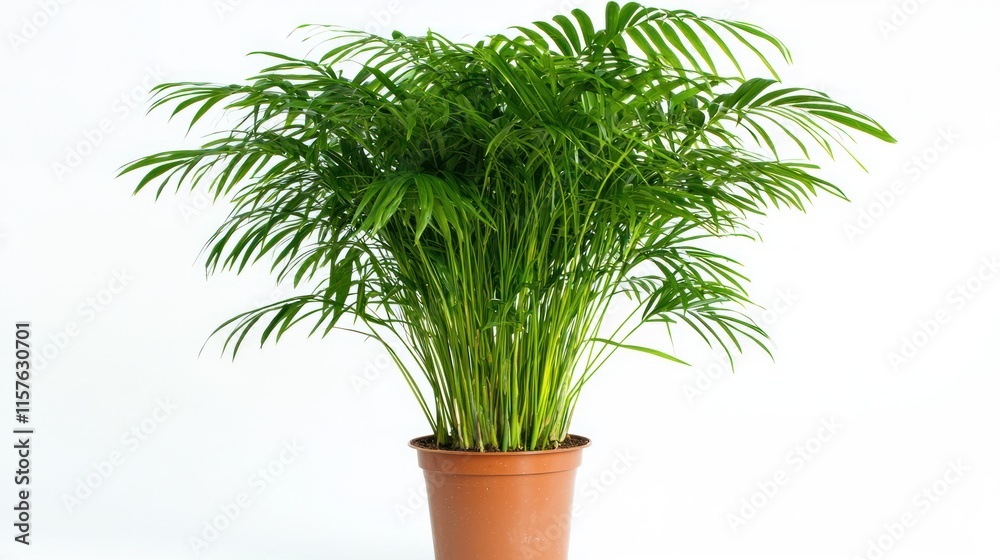 Lush Green Parlor Palm Plant in Brown Pot Indoor Houseplant Lush Green Parlor Palm Plant in Brown Pot Indoor Houseplant