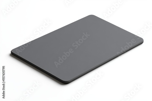 Mockup of a gray rectangular mouse pad lying on a white background photo