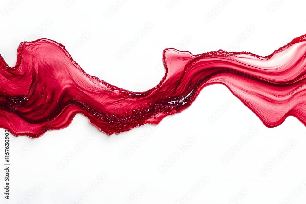 Cascading Ruby Red Wine Forming Abstract Moody Expressionist Patterns on White Backdrop Cascading Ruby Red Wine Forming Abstract Moody Expressionist Patterns on White Backdrop