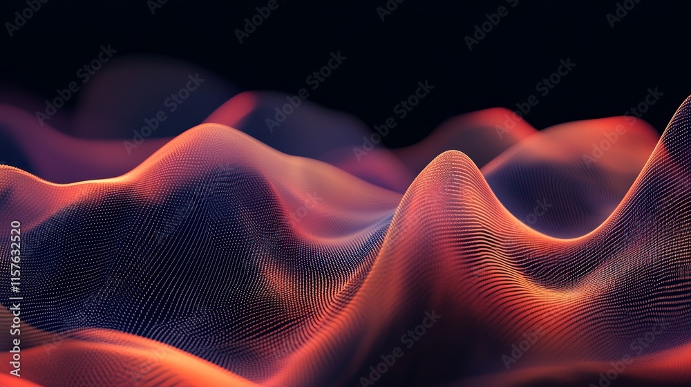 Fototapeta premium Digital landscape of flowing data streams. Abstract background.