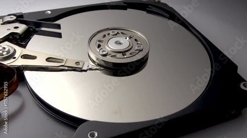 Computer hard drive and its parts close-up