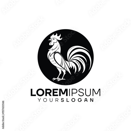 Elegant Rooster Logo Design Template photo