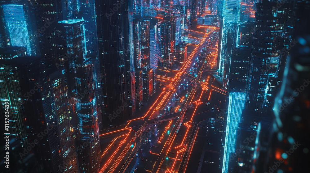 Smart digital Innovation city with connection network reciprocity over the cityscape. of future smart wireless digital city and social media networking systems that connects people with in city Smart digital Innovation city with connection network reciprocity over the cityscape. of future smart wireless digital city and social media networking systems that connects people with in city