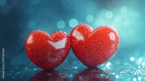 Background with red heart	
