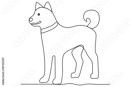 Continuous one line art drawing of dog vector illustration design photo