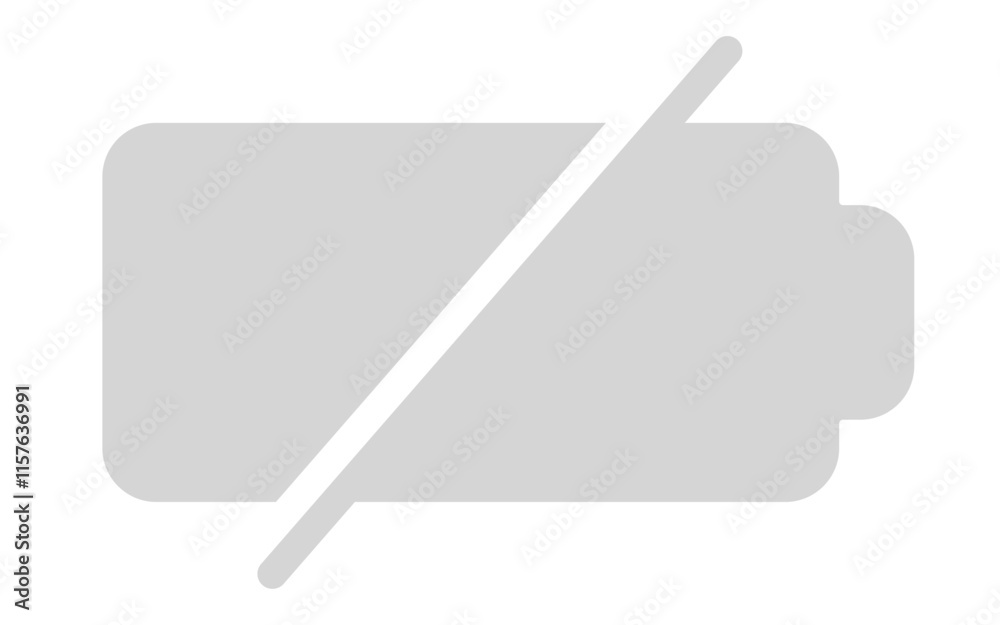Battery dead icon Horizontal vector illustration Battery dead icon Horizontal vector illustration