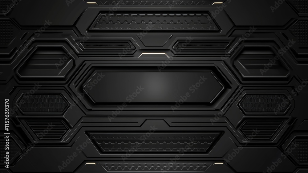Obraz premium Abstract dark metallic background with hexagonal pattern