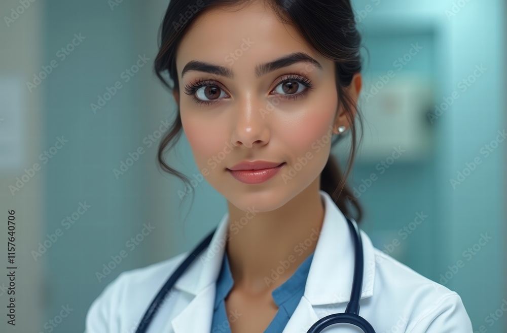 A portrait of an attractive Indian woman doctor in a medical setting, exuding confidence, compassion, and professionalism
A portrait of an attractive Indian woman doctor in a medical setting, exuding confidence, compassion, and professionalism