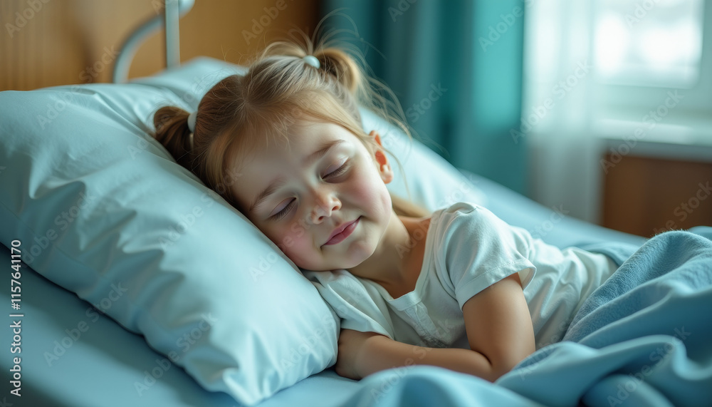 Fototapeta premium Child Sleeping in Hospital Bed - Sweet Innocence
