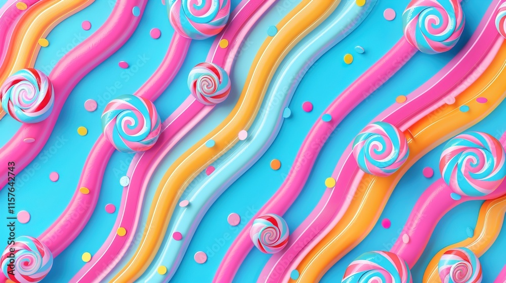 Fototapeta premium Sweet Candy stripe pattern wallpaper