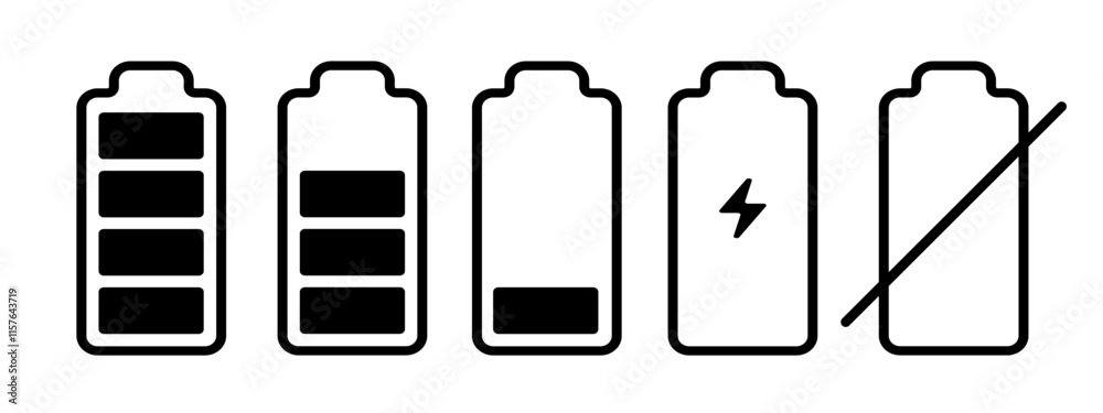Level battery set icon Vertical vector illustration Level battery set icon Vertical vector illustration