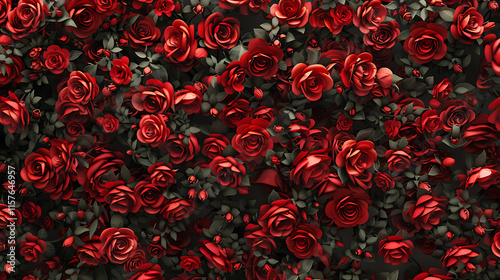 natural red roses background with fresh vibrant flowers in full bloom creating a romantic and elegant floral atmosphere
 photo