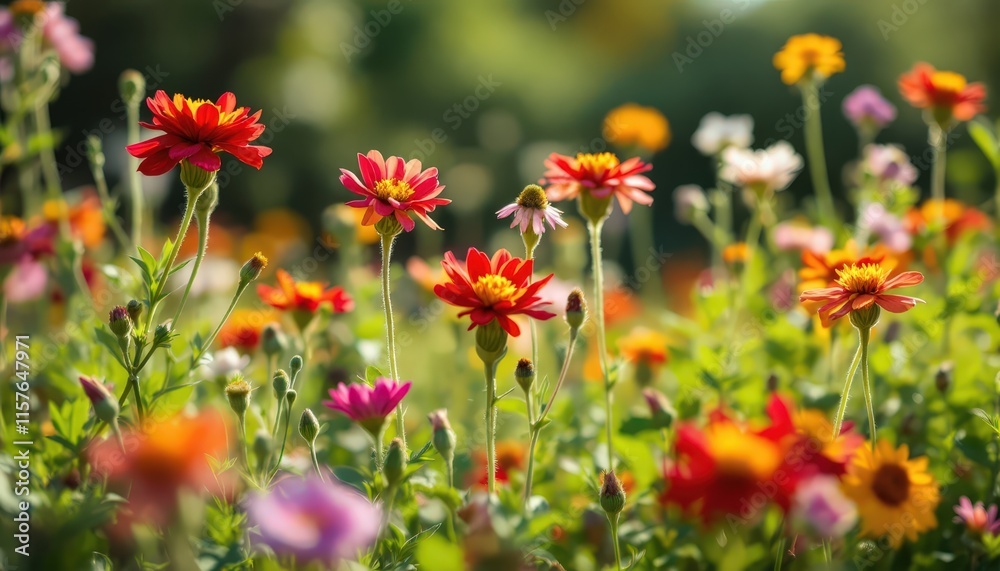 Vibrant wildflowers in a sunlit meadow. Perfect for Spring, Easter, Mother's Day, and summer celebrations. Great for greeting cards and invitations. Vibrant wildflowers in a sunlit meadow. Perfect for Spring, Easter, Mother's Day, and summer celebrations. Great for greeting cards and invitations.