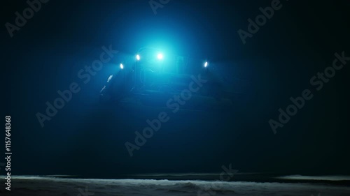 Submarine explorer dives into the seabed in the deep ocean