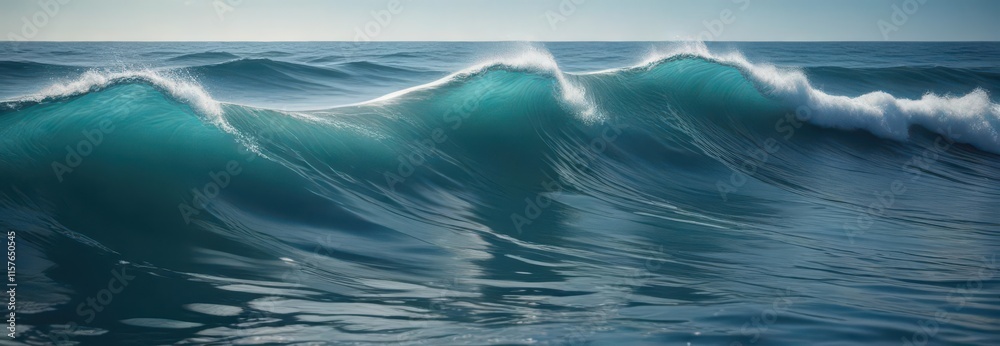 Wavy blue ocean background with abstract waves, sea, atmosphere Wavy blue ocean background with abstract waves, sea, atmosphere