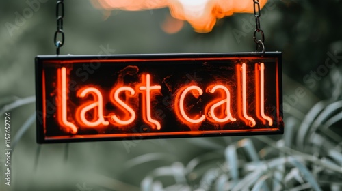 a neon sign that says last call