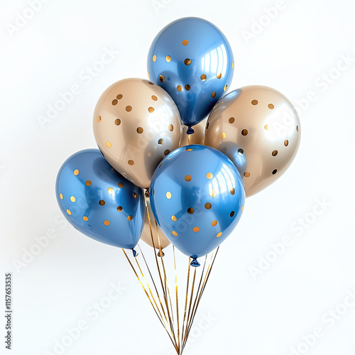 blue balloons isolated on white
