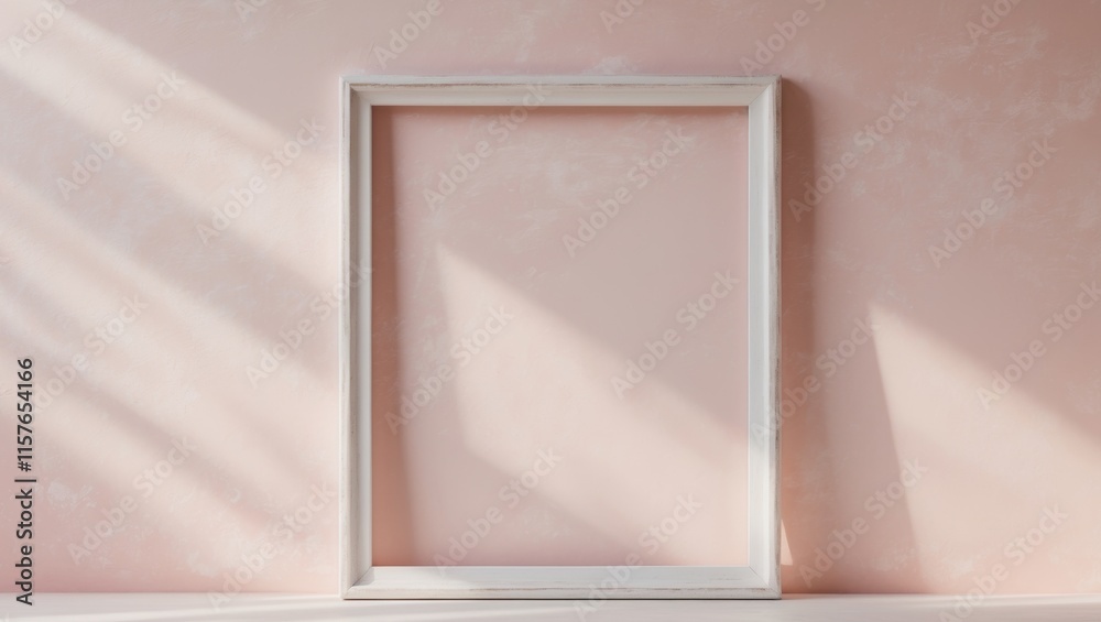 Fototapeta premium a close up of a picture frame on a pink wall