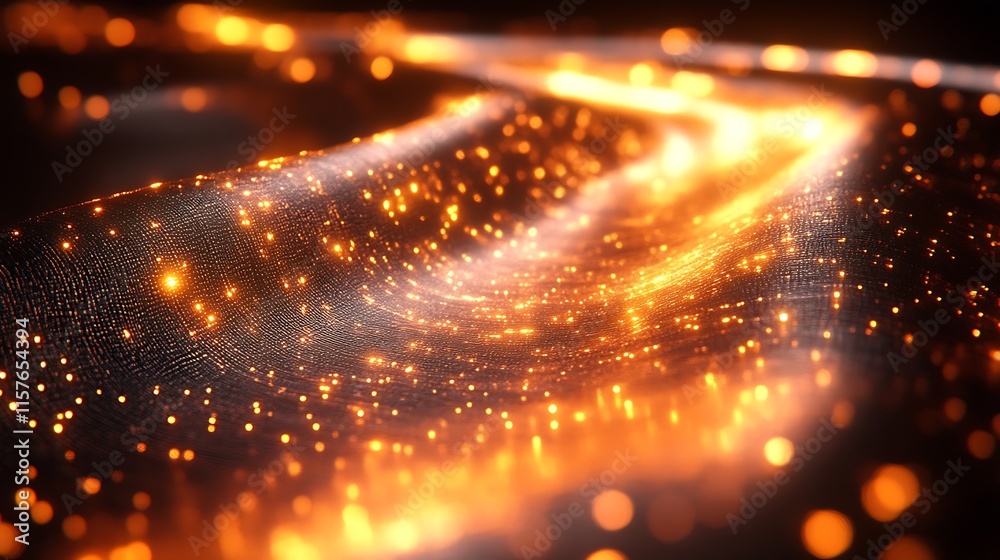 Fototapeta premium Abstract Gold Fabric With Sparkling Lights