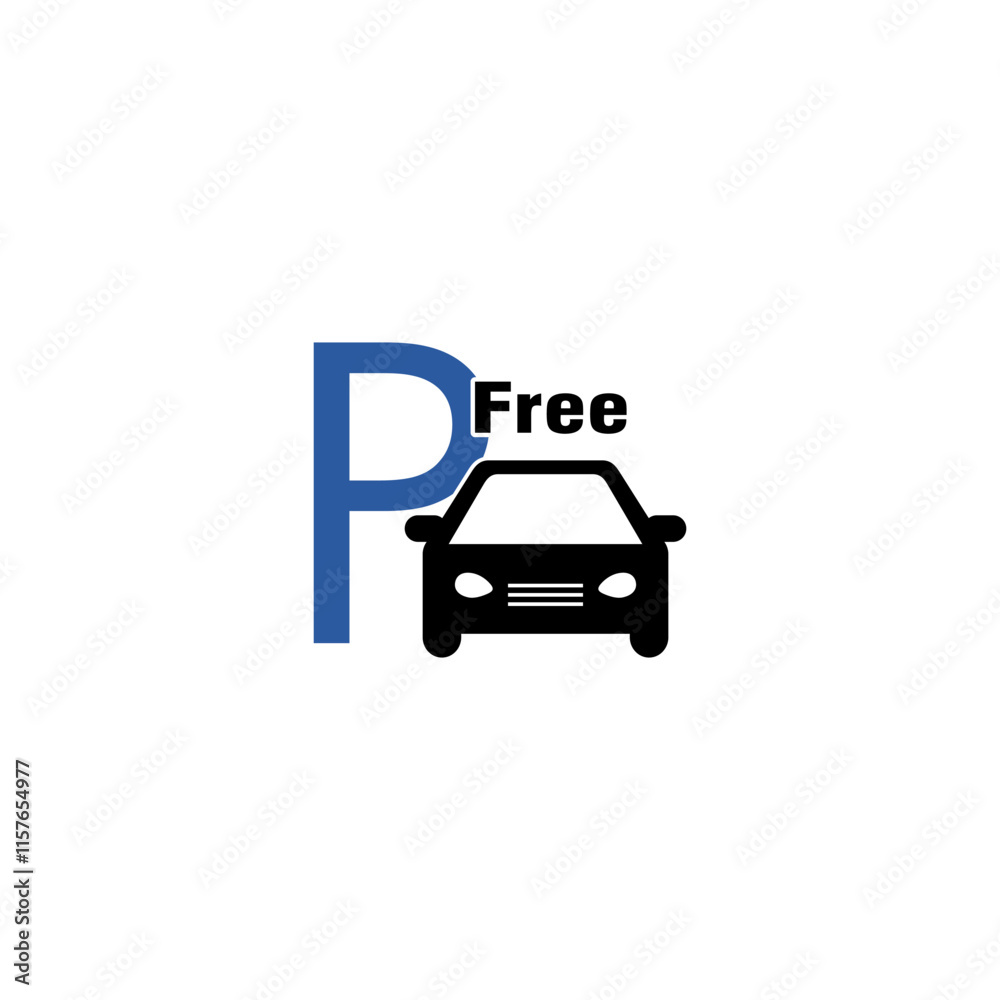 Free Parking icon isolated on white background. Free Parking icon isolated on white background.