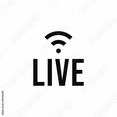 broadcast live icon sign vector
