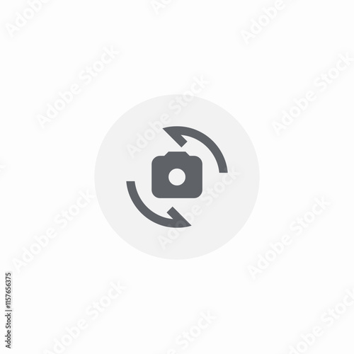 camera rotate icon sign vector