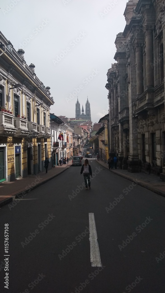 Obraz premium ruas de quito, equador